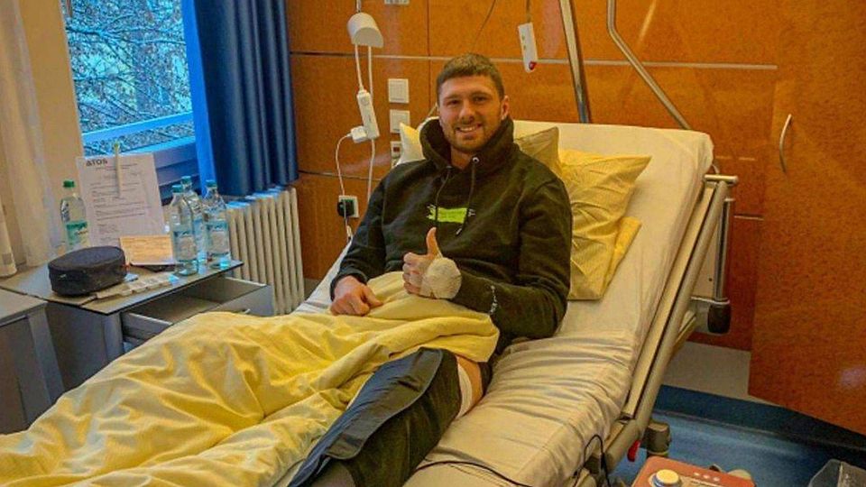 Patrick Hasenhüttl nach überstandener Knie-OP.