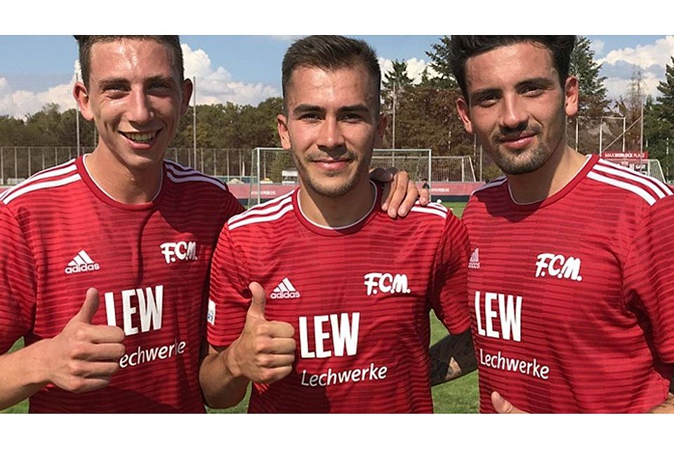 Die drei Protagonisten beim FCM-Dreier in Nürnberg: Jannik Rochelt (Vorlage zum 0:2), Furkan Kircicek (Vorlage zum 0:1, Treffer zum 0:2) und Olcay Kücük (Schütze des 0:1). F: Rebel