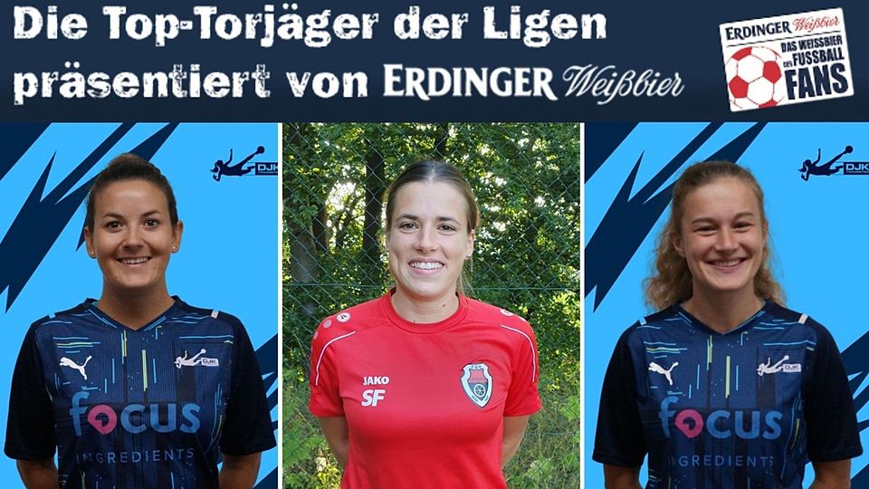 Funkenhauser (M.), Hardebusch (r.) und Axthammer (l.) gehören zu den besten Torjägerinnen der Bezirksliga.