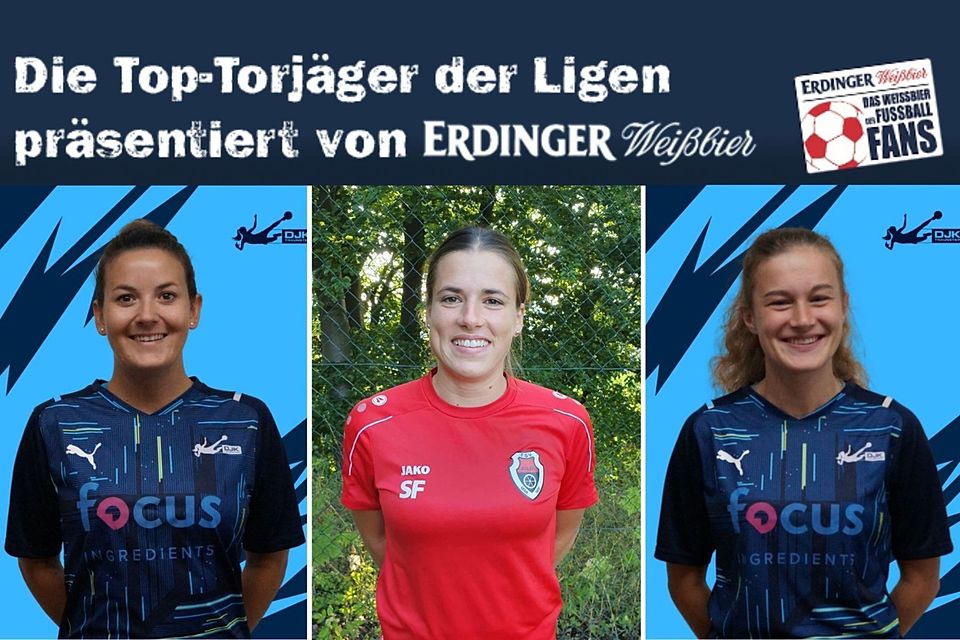 Funkenhauser (M.), Hardebusch (r.) und Axthammer (l.) gehören zu den besten Torjägerinnen der Bezirksliga.