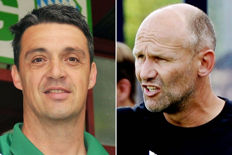 Marco Chessa (links) löst beim Bezirksligisten SC Bubesheim den bisherigen Trainer Armin Resselberger (rechts) ab.   F.: Brugger, Mayer