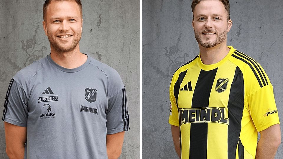 Das Trainerduo bleibt: Thomas Leberfinger (li.) und Christoph Dinkelbach haben beim SV Kirchanschöring bis Sommer 2026 verlängert.