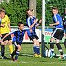 Die U13 der SpVgg SV (in Blau) holte sich im letzten Saisonspiel egen die JFG Herzogstadt einen 4:0-Sieg. Foto: SpVgg SV