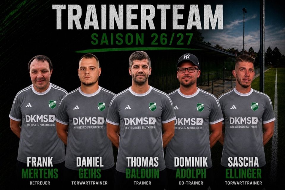 Thomas Balduin (mitte) mit seinem neuen Trainerteam.