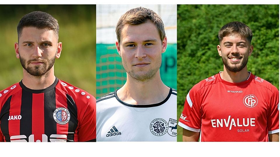 Johannes Krinninger (vo. li. na. re.), Johannes Poll und Drin Rexhaj verstärken den FC Salzweg 