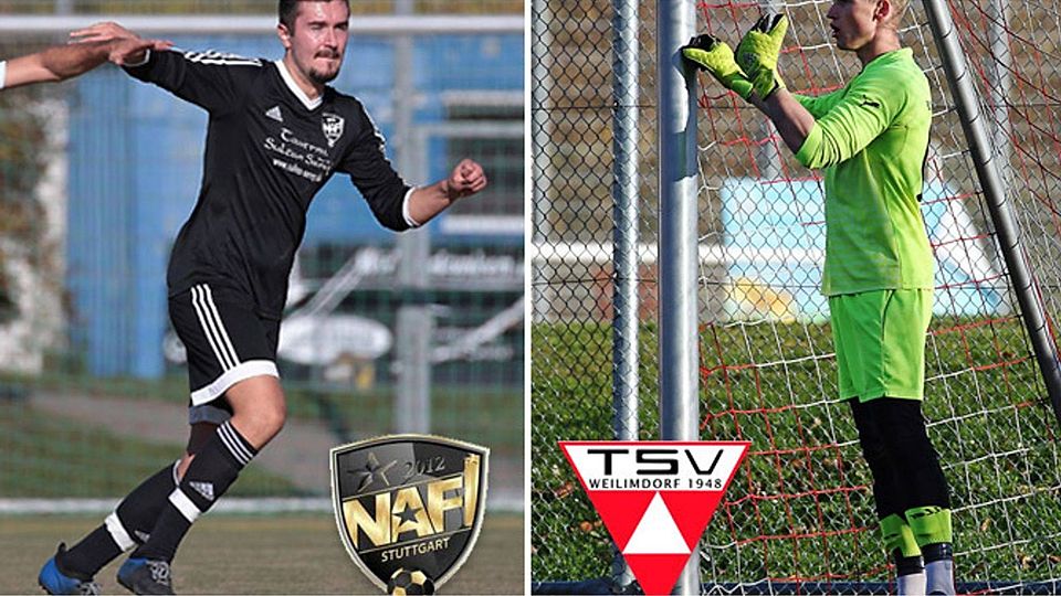 Haris Grahic (links) wird N.A.F.I. Stuttgart verlassen. Dominik Ferdek (rechts) vom TSV Weilimdorf hat ein Angebot aus der Oberliga vorliegen. Fotos: Baumann / Collage FuPa Stuttgart
