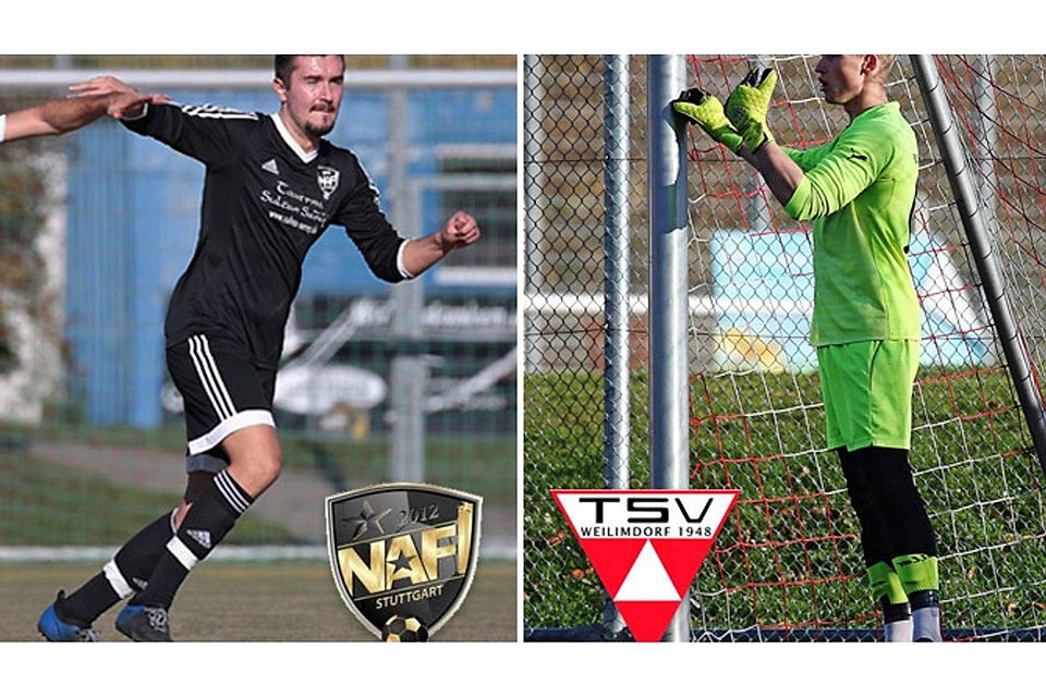 Haris Grahic (links) wird N.A.F.I. Stuttgart verlassen. Dominik Ferdek (rechts) vom TSV Weilimdorf hat ein Angebot aus der Oberliga vorliegen. Fotos: Baumann / Collage FuPa Stuttgart