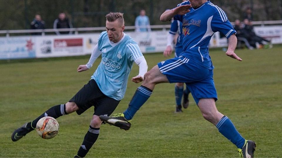 Marco Link (rechts) und die SG Freiensteinau starten bei Vorjahresvizemeister SG Oberzell/Züntersbach in die neue Spielzeit. 	Foto: Florian Volk