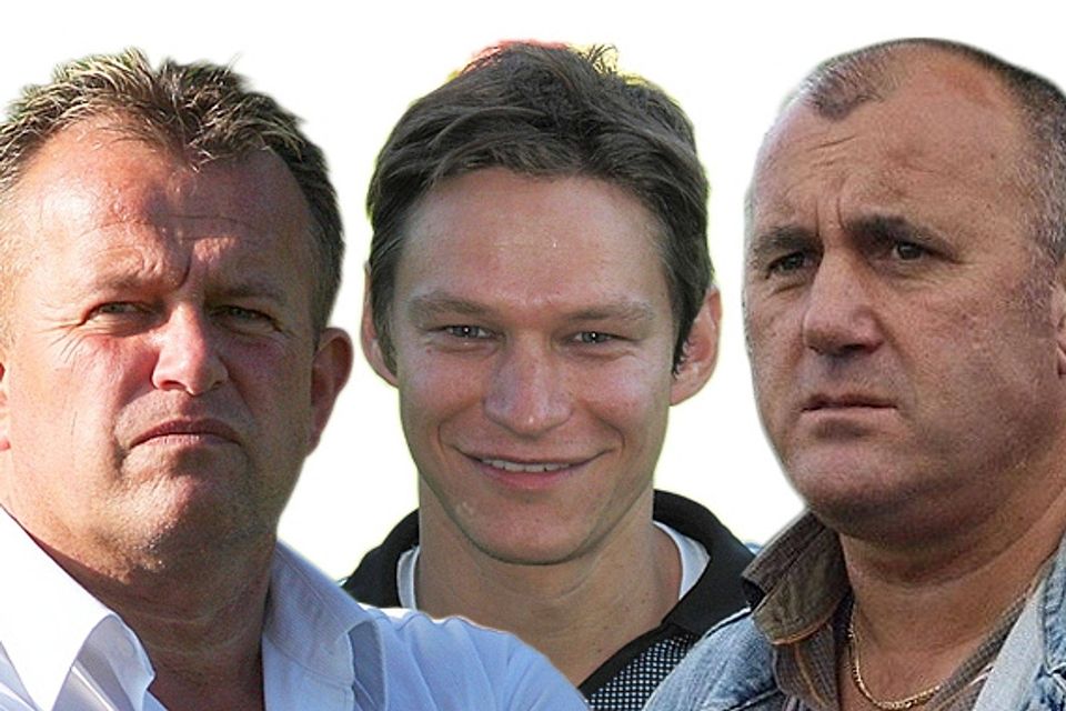 Ex-Manager Manfred Gründler, Neu Trainer Jörg Huber und Ex-Trainer Anton Gerstner Foto:Wagner