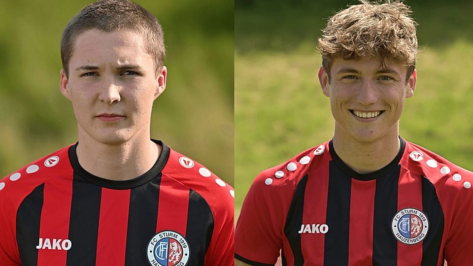 Noel Tanzer (li.) und Bastian Schmid wechseln vom FC Sturm Hauzenberg zum SV Schalding-Heining 