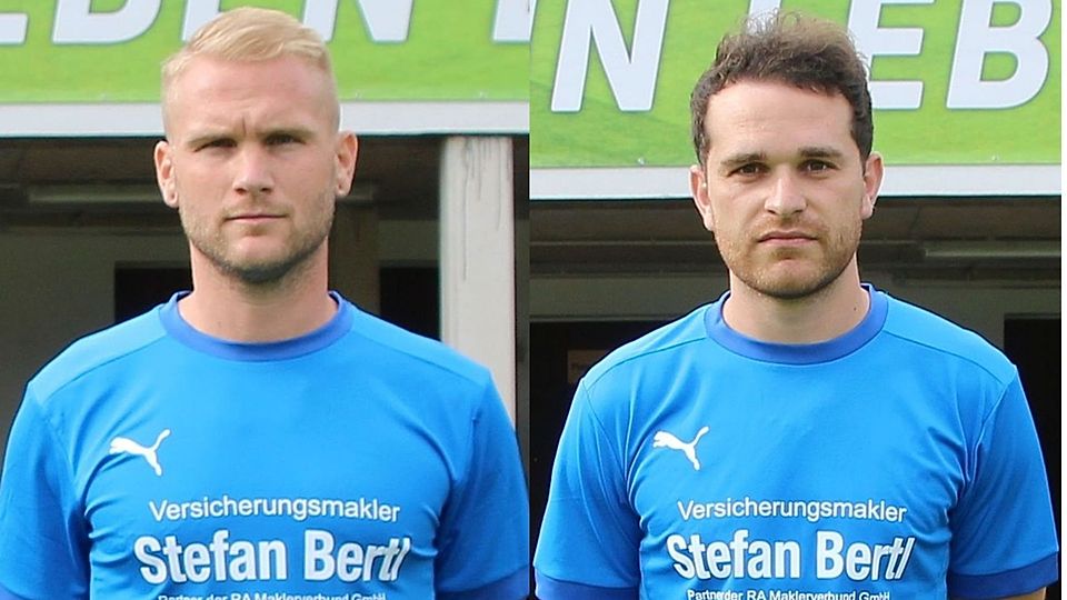 Manuel Weinberger (li.) und Dominik Kerschl bilden auch in der kommenden Spielzeit das Spielertrainer-Duo des SV Schöllnach 