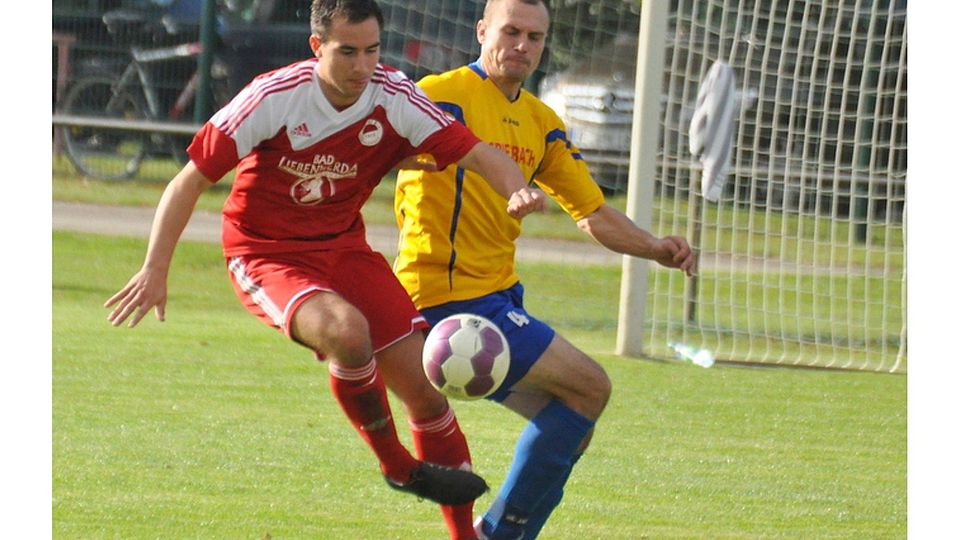 Szene aus der Partie Laubsdorf gegen Hohenleipisch.  F: Frank Thiemig