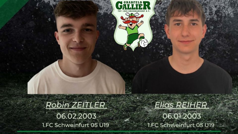 Robin Zeitler (li.) und Elias Reiher verstärken den TSV Großbardorf.