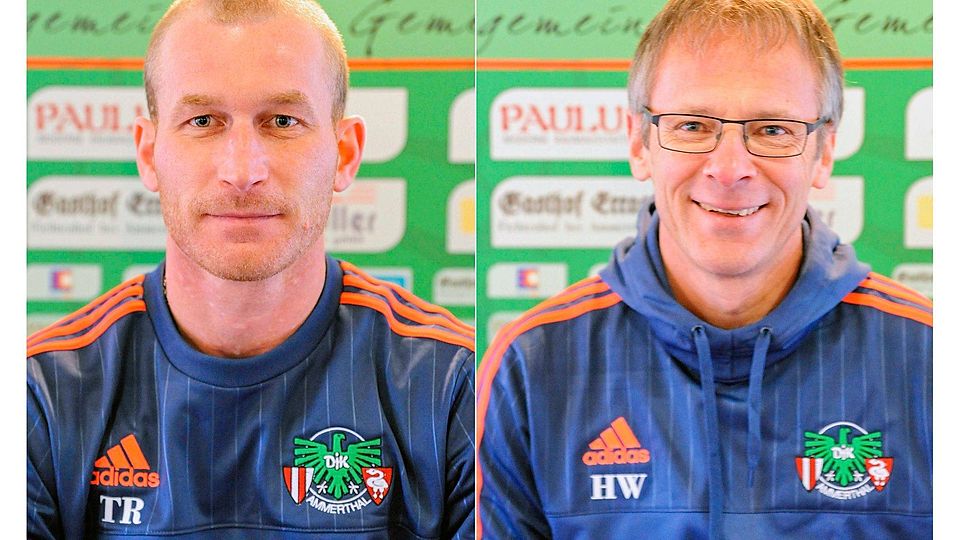 Der ehemalige Nürnberger Bundesliga-Profi Thomas Rösl (l.) bleibt Co-Trainer bei der DJK Ammerthal, Willibald Haller Torwart-Trainer. Fotos: Andreas Brückmann
