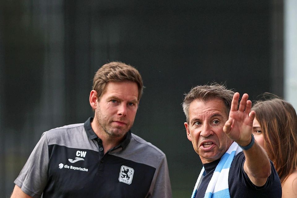 Druck rausnehmen: Sportchef Werner und Präsi Mang (r.).