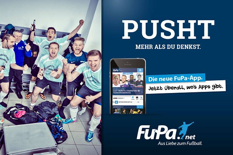 Pusht mehr als du denkst: Die neue FuPa-App ist ab sofort in den App-Stores verfügbar. Foto: LBR-Media