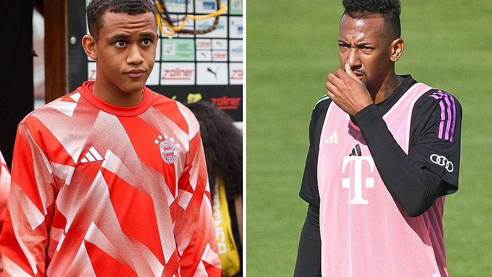 Jérôme Boateng (r.) gilt als Idol von Tarek Buchmann (l.).