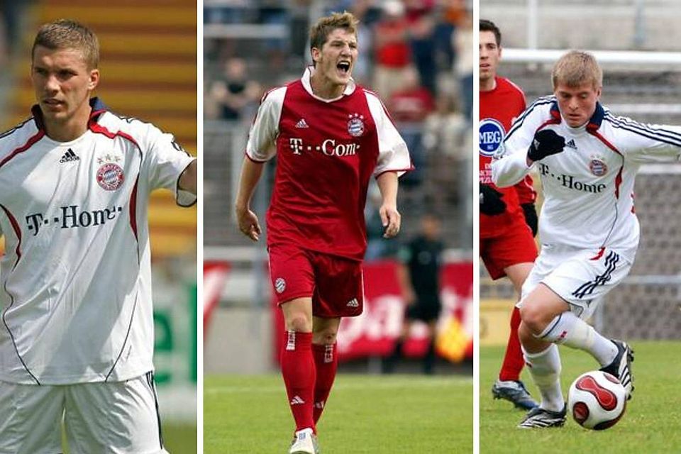 Sie spielten einst für die Amateure: Lukas Podolski, Bastian Schweinsteiger und Toni Kroos (v.l.).