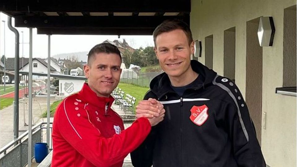 Verschworen geht es ins Saisonfinale und auch in die nächste Runde: Trainer Mario Kurth (links) und Vorstand Manuel Streuff vom SV Eggingen 1975.