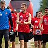 Vitus Eicher (FC Heidenheim, 22), Tim Siersleben (FC Heidenheim, 04), Kevin Sessa (FC Heidenheim, 16) und Team kommen am