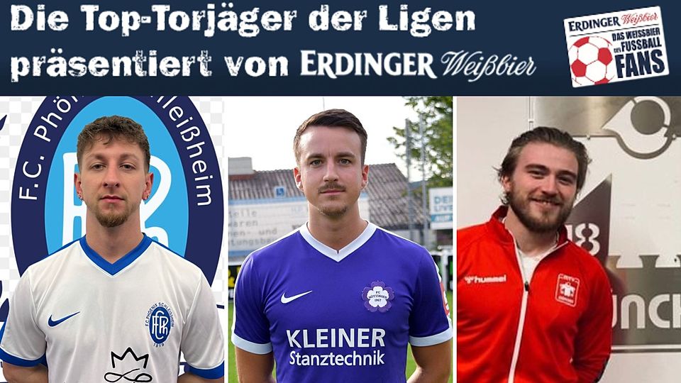 Die Top-Torschützen der Kreisklassen Münchens. Mathis Hecht-Zirpel, Kevin Müller und Julian Trischberger.