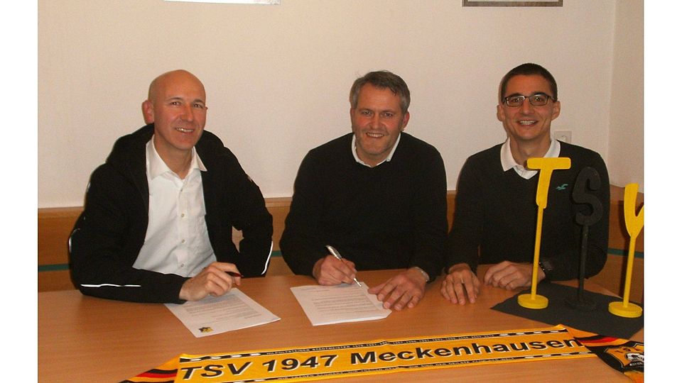 Reinhold Dittenhofer (Mitte) übernimmt das Traineramt beim TSV Meckenhausen. F: ps