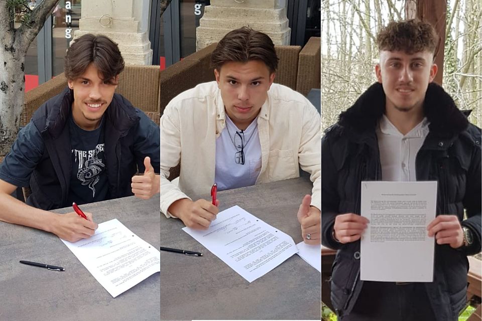 Drei Youngster für Fahner Höhe (v.l.n.r.): Tony Müller, Tim Bärwalde und Fabian Ferreira Lopes.