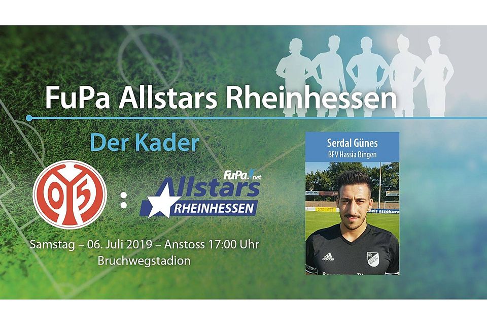 Serdal Günes ist einer von 22 Auswahlspielern, die am 06. Juli gegen die Bundesliga-Profis vom 1. FSV Mainz 05 auf dem Platz stehen werden. Serdal Günes ist einer von 22 Auswahlspielern, die am 06. Juli gegen die Bundesliga-Profis vom 1. FSV Mainz 05 auf dem Platz stehen werden.