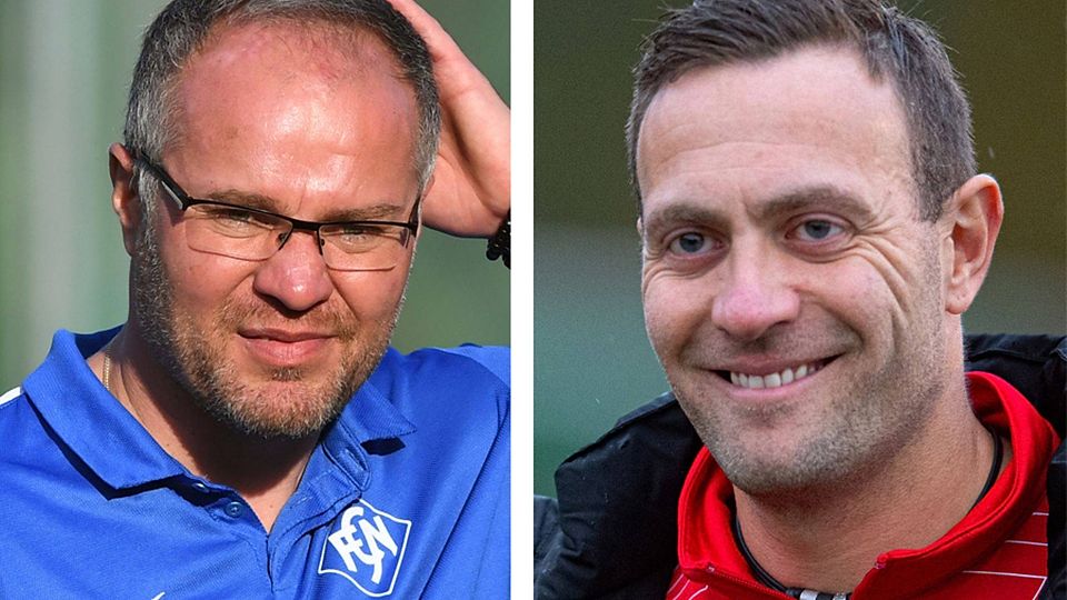 Zeljko Cosic, Trainer des FC Neustadt (links) und Uli Bärmann vom FC Löffingen