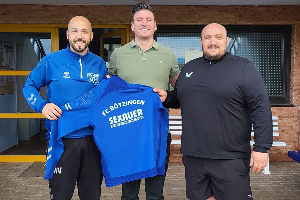 Sportvorstand Mathias Vogel (links), Mitat Berisha (rechts) und Patrick Störr.