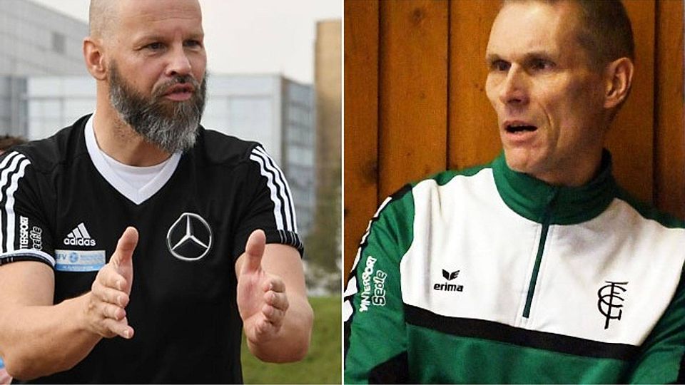 Weil Karlheinz Schabel (rechts) ab dem Sommer kürzer tritt, wird Joachim Dewein (links) das Traineramt beim FC Gundelfingen übernehmen.   F.: Walter Brugger