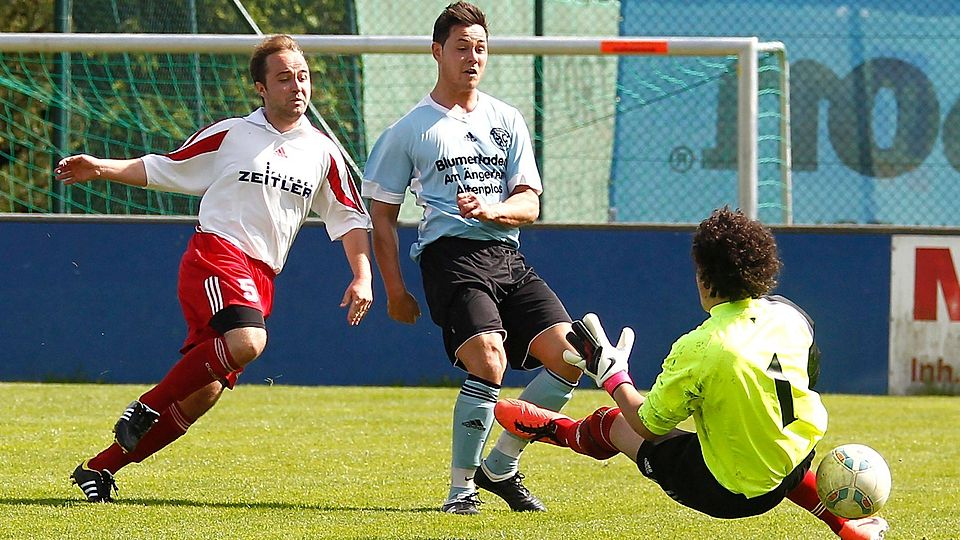 Der SC Altenplos (hier im Spiel gegen Mistelgau vor einer Woche) setzte sich gegen Engelmannsreuth mit 2:1 durch  F: Peter Kolb