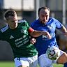  „Wir bleiben schön auf dem Boden“: Fabio Viteritti (rechts, gegen Felix Erne) traf wie schon im Hinspiel für den TuS. | Archivfoto: Gerd Gründl