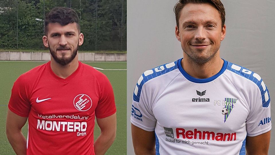 Ibrahim Bayraktar (l. SC Velbert) und Kevin Kehrmann (FC Kray) trafen am Wochenende doppelt. 