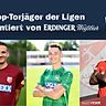 (Von links) Lukas Riglewski, Fabian Eberle und Ingo Feser sind die Toptorschützen der Regionalliga Bayern.