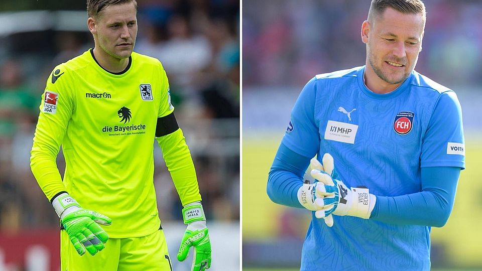 Vitus Eicher im Dress seiner beiden Vereine, TSV 1860 München und 1. FC Heidenheim.