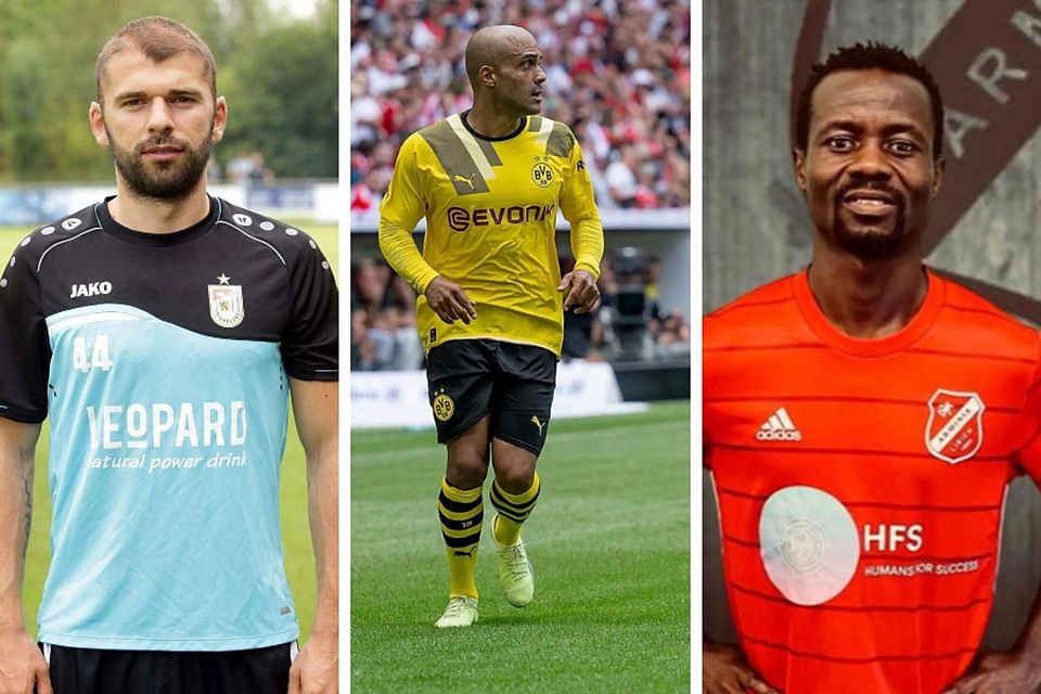 Levan Kenia (l.), David Odonkor und Anthony Annan spielten in der Bundesliga und für ihre Nationalmannschaft. 