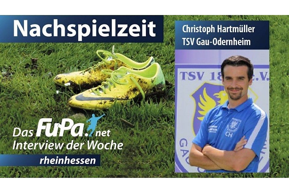 Christoph Hartmüller, Trainer des TSV Gau-Odernheim im FuPa-Interview. F: Schmitz
