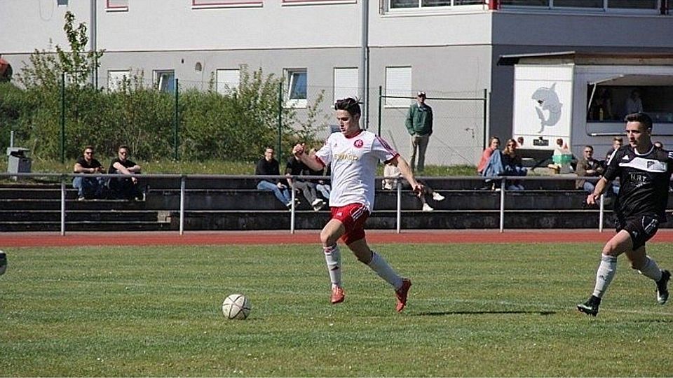 Deutschlands bester Torschütze bei der Arbeit: Dominik Giloy vom FC Bad Sobernheim. F: Giloy
