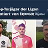 Erkal Üsküplü (Vatanspor Freising), Patrick Mack (FC Tegernbach) und Thomas Bachmaier (FC Hohenpolding, v.l.n.r.) sind die besten Torschützen der Kreisklassen Donau/Isar