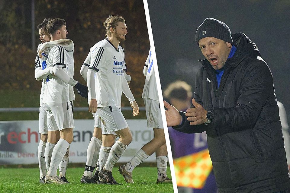 Der SV Schwarzhofen mit seinem Cheftrainer Adi Götz (rechtes Bild) spielt eine erfolgreiche Bezirksliga-Saison.