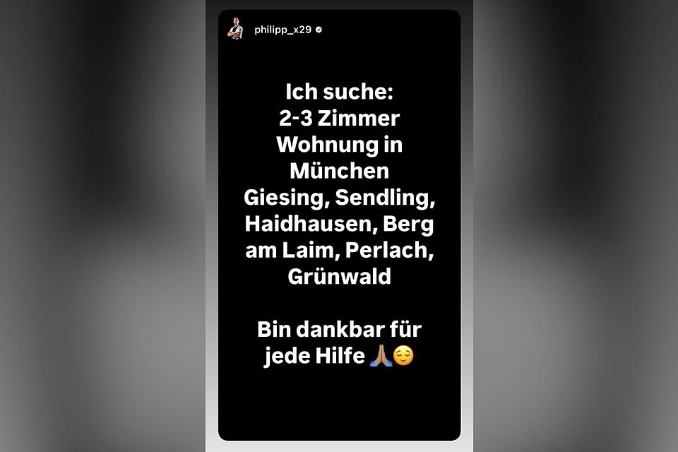 1860-Neuzugang Philipp Maier sucht in seiner Instagramstory nach einer Wohnung. 1860-Neuzugang Philipp Maier sucht in seiner Instagramstory nach einer Wohnung.