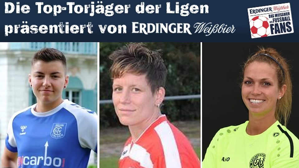 Die Top-Torjägerinnen der Regionalliga Süd: Hildebrandt (l.), Arcangioli (M.) und Haberäcker (r.)