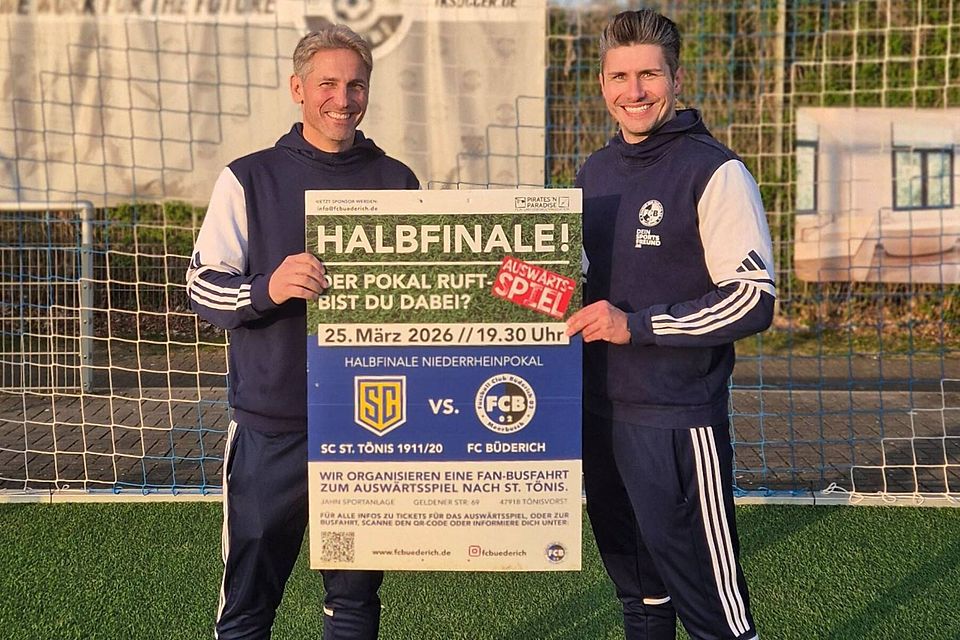 FCB-Vorsitzender Benedikt Niesen (l.) und Trainer Sebastian Siebenbach fiebern der Partie am Mittwoch entgegen.