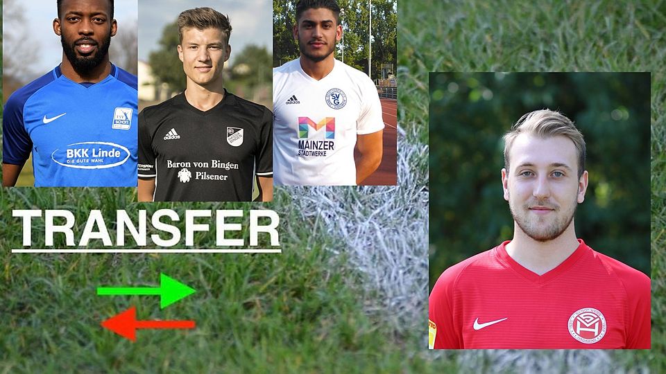 Manasse Eshele, Espen Lautermann und Khaled Abou Daya (v.l.) bleiben, Christian Jindra kommt neu zum SV Gonsenheim.