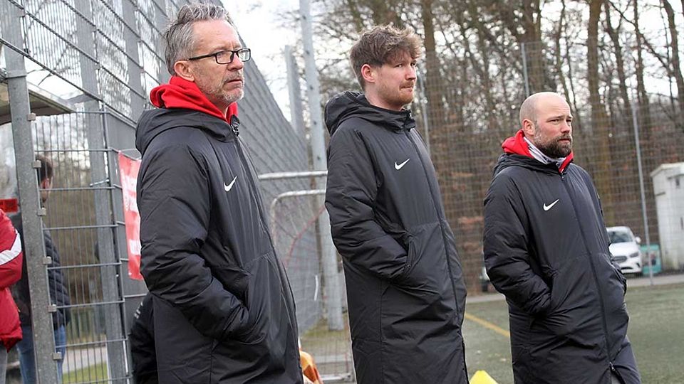 Das Trainerteam der TSG Concordia Schönkirchen - Stefan Köpke (li.), Felix Wagner und Jan Sell (re.). 