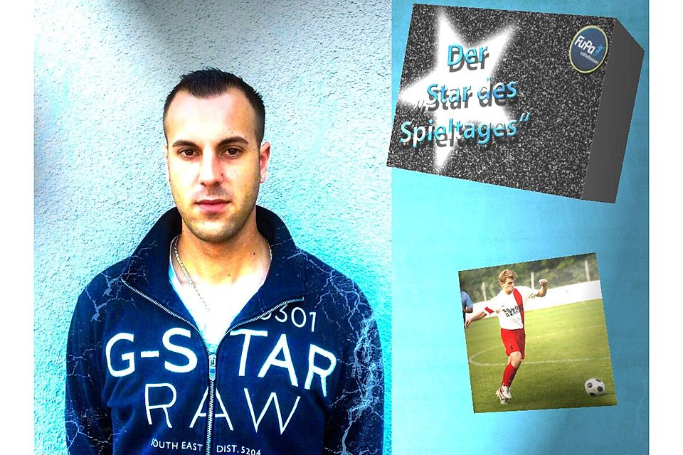 Unser "Star des Spieltag": Chris Reuling! (Foto links: privat / Foto rechts unten: Ben)