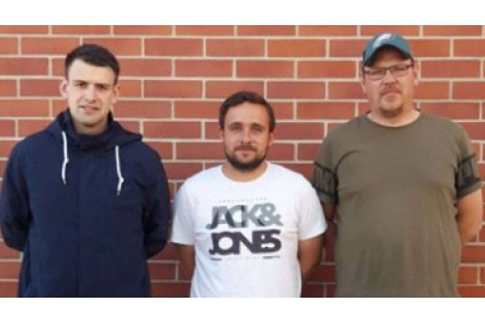 Von links nach rechts: Dave Franz Co-Trainer und Torwarttrainer, Marvin Herrgoß Cheftrainer, Thomas Schmidt Sportlicher Leiter