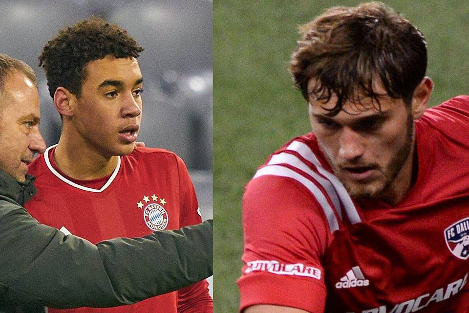 Jamal Musiala steht kurz vor einer Vertragsverlängerung beim FC Bayern.&nbsp;Tanner Tessmann (r.) vom FC Dallas reist Ende Januar zum Probetraining nach München.