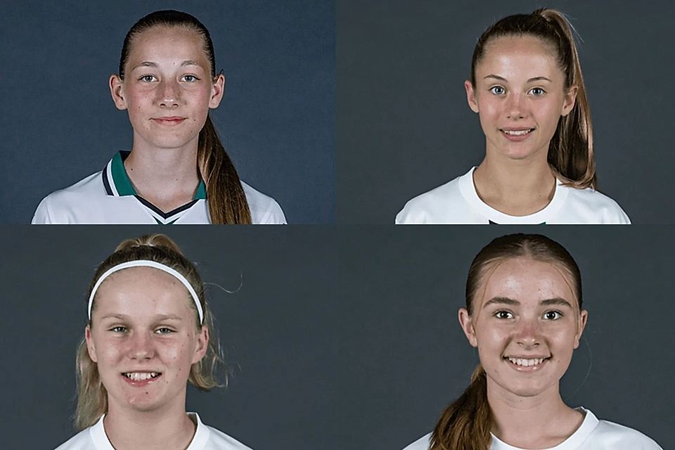von oben links nach unten rechts: . Fiona Itgenshorst (Nieukerk), Mia Giesen (Sevelen), Greta Oerding und Ina Goossens (beide Kapellen). 